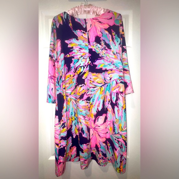 Lilly Pulitzer Women's Ophelia Dress in Bright Navy Al Fresco Size Medium EUC - Picture 11 of 12
